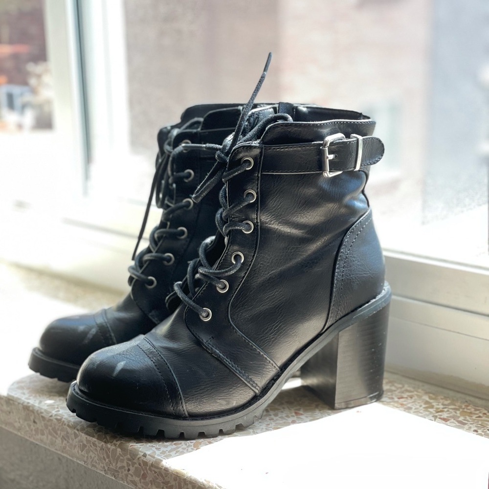 Heeled Combat Boot *WORN ONCE*